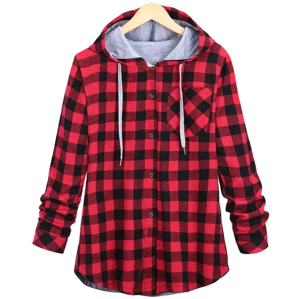 Cozy Casual Checkered Hooded Sweater