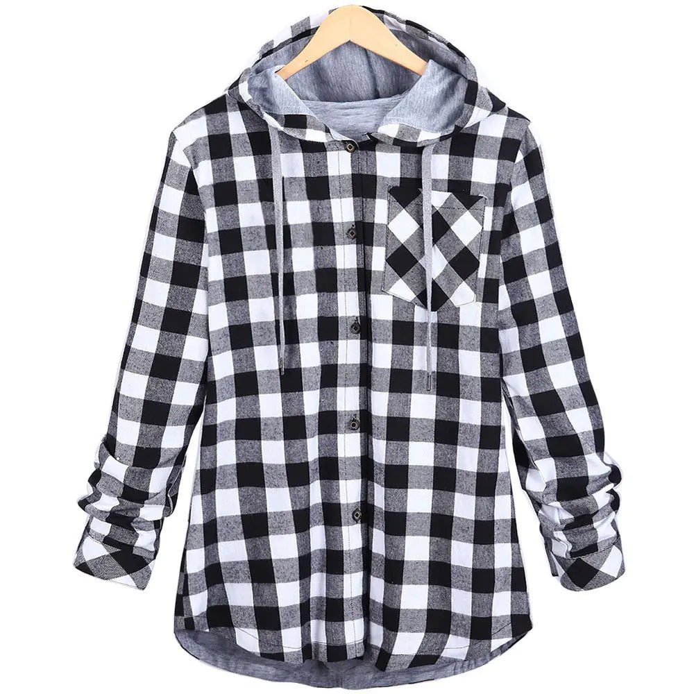 Cozy Casual Checkered Hooded Sweater