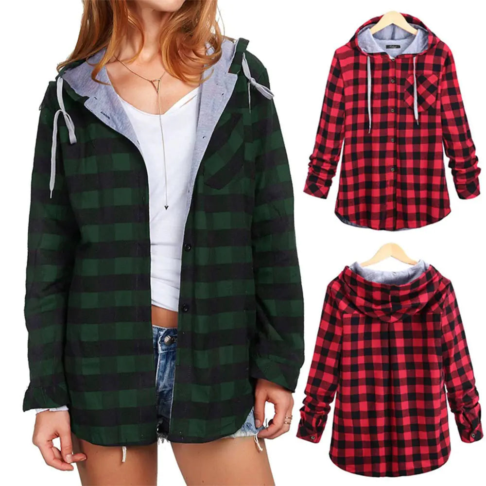 Cozy Casual Checkered Hooded Sweater