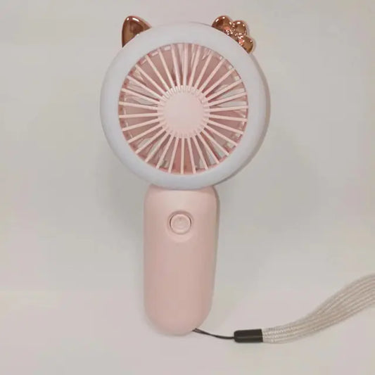 Handheld fan with LED light USB rechargeable ( Great for Makeup)