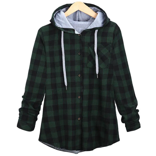 Cozy Casual Checkered Hooded Sweater